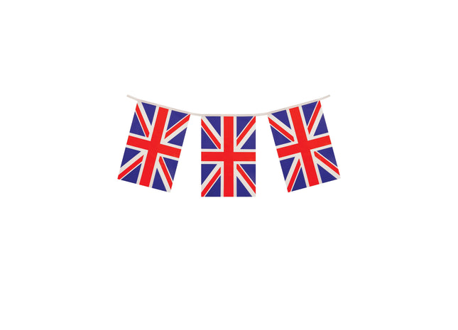 Girlande mit Union-Jack-Flagge, 10 m, 20 PVC-Flaggen, 20 x 31 cm, wetterfest TK Gruppe® Grosshandel 
