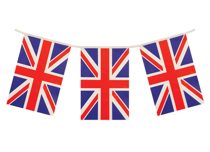 Girlande mit Union-Jack-Flagge, 4 m – 11 PVC-Flaggen 20 cm x 30 cm, britische Nationaldekoration TK Gruppe® Grosshandel 