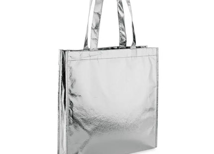 Glänzende SAWGRASS Tragetasche aus laminiertem Non-Woven, Silber - Chic & Robust TK Gruppe® Grosshandel 