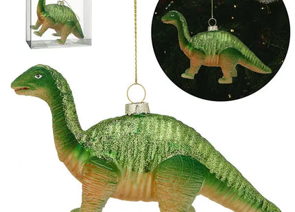 Glas-Dinosaurier als Christbaumschmuck, Originelle Dekoration, 16cm Breit TK Gruppe® Grosshandel 