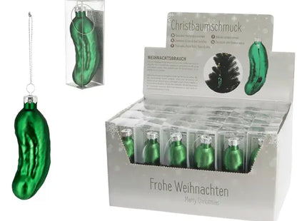 Glas-Gurke als Christbaumschmuck, Traditionelle Weihnachtsdekoration, 11cm TK Gruppe® Grosshandel 