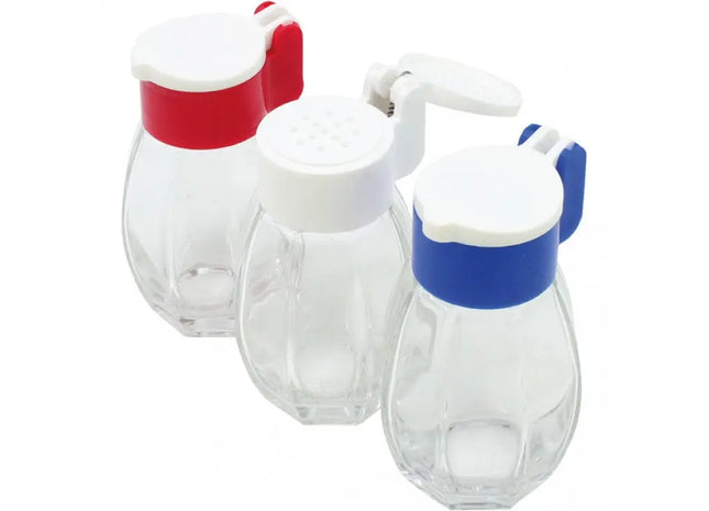 Glas Salz- und Gewürzstreuer mit Klappe, 8cm - Praktisch und Stilvoll TK Gruppe® Grosshandel 