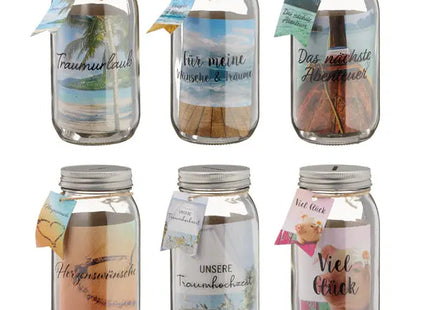 -Glas-Sparbehälter Traum&Wunsch, 6er-Pack, ca. 17cmH TK Gruppe® Grosshandel 