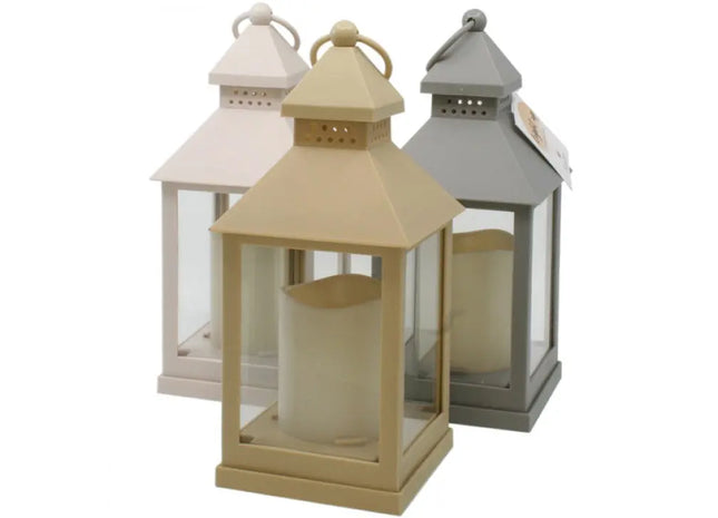 LED-Laternen aus Kunststoff/Glas, 3 Farben sortiert, Vielseitig Einsetzbar TK Gruppe® Grosshandel 