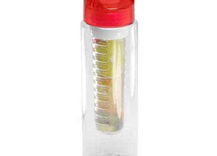 Glasklare Infuser Trinkflasche, 650 ml, Rot-Transparent, Frisch & Praktisch TK Gruppe® Grosshandel 