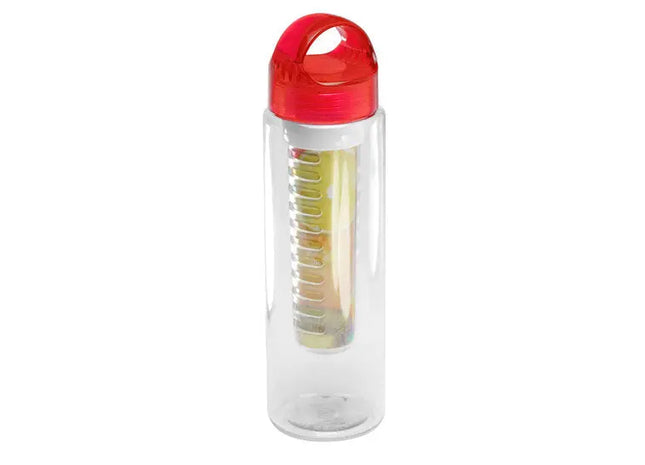 Glasklare Infuser Trinkflasche, 650 ml, Rot-Transparent, Frisch & Praktisch TK Gruppe® Grosshandel 