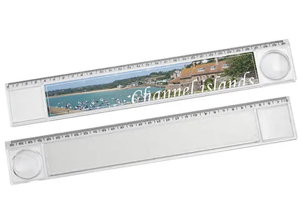 Glasklares Lineal mit Lupe und bedrucktem Einleger, 30 cm – Innovativ & Praktisch TK Gruppe® Grosshandel 