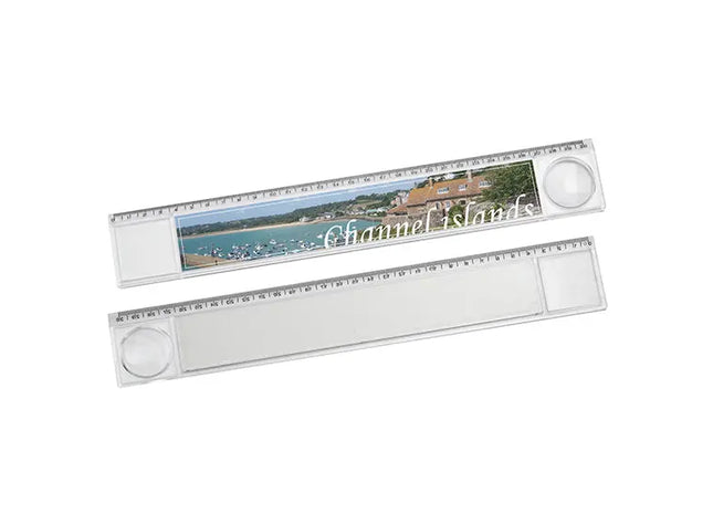 Glasklares Lineal mit Lupe und bedrucktem Einleger, 30 cm – Innovativ & Praktisch TK Gruppe® Grosshandel 
