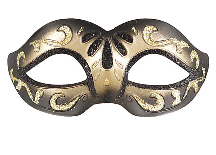 Glitzer-Augenmaske in Schwarz & Gold - Elegante Party-Maske für Karneval und Feste TK Gruppe® Grosshandel 