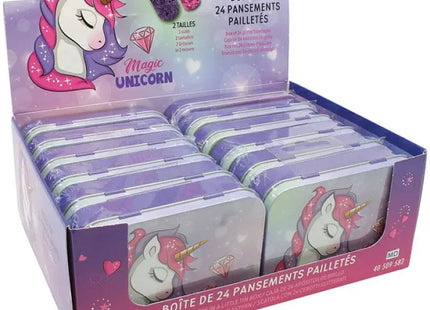 Glitzer-Einhorn-Wundverband in Metallbox mit Einhorn-Motiv – Für Kinder TK Gruppe® Grosshandel 