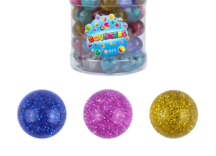 Glitzer-Jet-Bälle, 3,3 cm, 6 verschiedene Farben - Funkelnde Hüpfspielzeuge für Kinder TK Gruppe® Grosshandel 