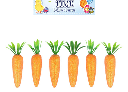 Glitzer-Osterkarotten 6,5 cm x 1,5 cm – Funkelnde Dekoration für den Frühling TK Gruppe® Grosshandel 