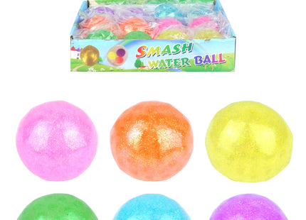 Glitzer Stressball 5 cm, 6 verschiedene Farben - Squeeze Ball für Entspannung & Konzentration TK Gruppe® Grosshandel 