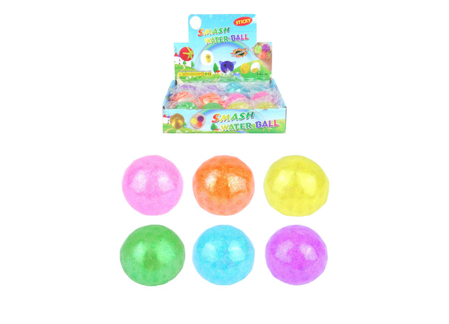 Glitzer Stressball 5 cm, 6 verschiedene Farben - Squeeze Ball für Entspannung & Konzentration TK Gruppe® Grosshandel 