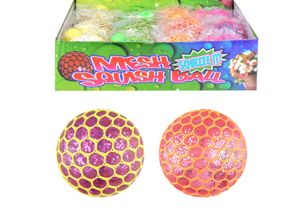 Glitzerder Mesh-Ball mit Licht, 7 cm - Druckball in verschiedenen Farben TK Gruppe® Grosshandel 
