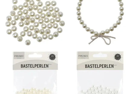 Glitzernde Bastelperlen in Weiß, 2er-Pack, je 20g – Für kreative Projekte TK Gruppe® Grosshandel 