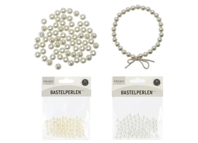 Glitzernde Bastelperlen in Weiß, 2er-Pack, je 20g – Für kreative Projekte TK Gruppe® Grosshandel 