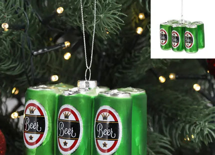 Glitzernde Glas-Bierdosen Weihnachtsbaum-Anhänger, 9cm Breit TK Gruppe® Grosshandel 