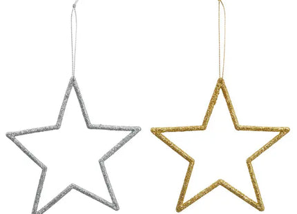 Glitzernde Stern-Hänger, Klein, 2er-Set, Durchmesser 12cm TK Gruppe® Grosshandel 
