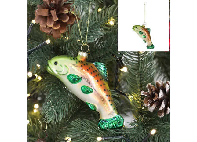 Glitzernder Glasfisch Weihnachtsbaum-Anhänger, Deko, ca. 12cm TK Gruppe® Grosshandel 