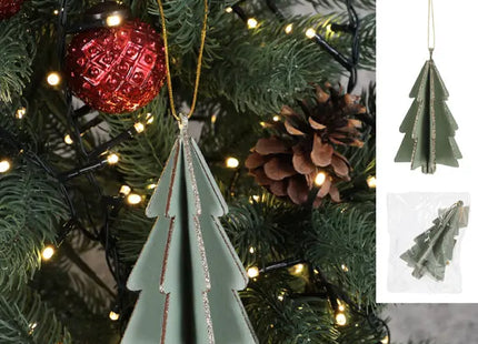 Glitzernder Grüner Weihnachtsbaumschmuck, Hängeornament ca. 7x13cm TK Gruppe® Grosshandel 
