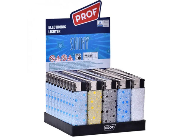Glitzerndes Sternen-Elektrofeuerzeug, 8x2cm - Präsentationsverpackung für den Einzelhandel TK Gruppe® Grosshandel 