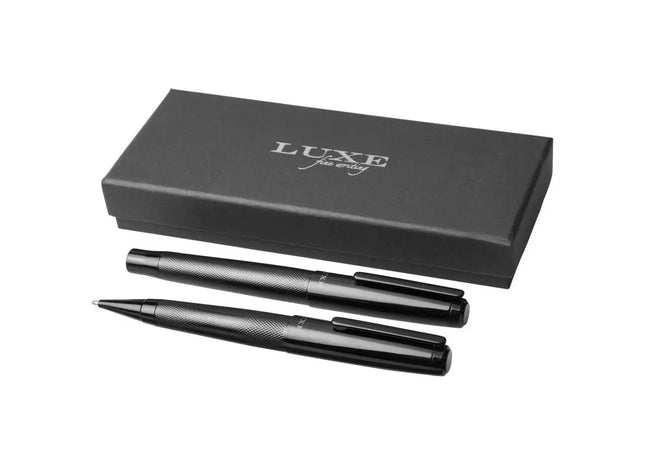 Gloss Duo-Stift-Geschenkset - Schwarz - Mine Schwarz - Elegantes Schreibset als Geschenkidee TK Gruppe® Grosshandel 