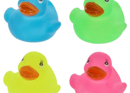 Glow-in-the-Dark Badeenten-Set - 4 Stück, ca. 5cm hoch, Lustige Leuchtende Spielzeugenten TK Gruppe® Grosshandel 