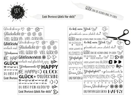 Glücksbringende Kerzenaufkleber, 2er-Set - Dekorative Glückssymbole TK Gruppe® Grosshandel 