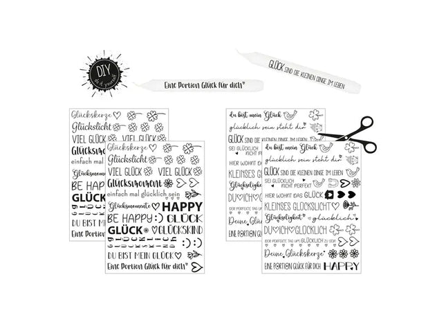 Glücksbringende Kerzenaufkleber, 2er-Set - Dekorative Glückssymbole TK Gruppe® Grosshandel 