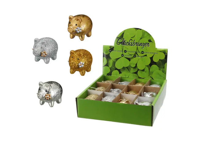 Glücksbringer Schweinchen, 4er-Set, Ca. 5cm Länge TK Gruppe® Grosshandel 