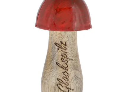 Glückspilz - Dekorativer Pilz, ca. 10cm hoch, Symbol für Glück und positive Energie TK Gruppe® Grosshandel 
