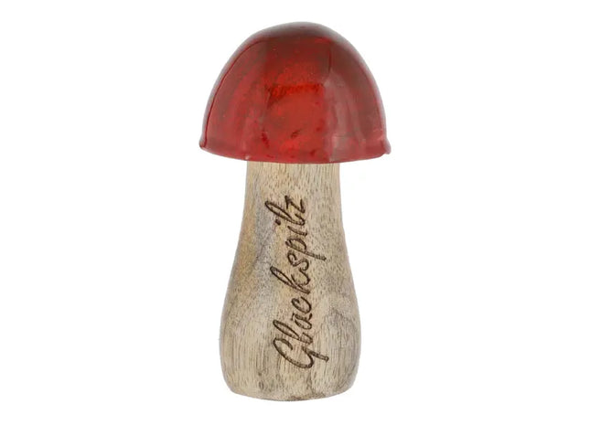 Glückspilz - Dekorativer Pilz, ca. 10cm hoch, Symbol für Glück und positive Energie TK Gruppe® Grosshandel 