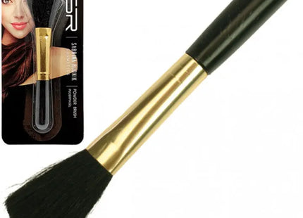 Luxuriöser Kosmetikpinsel in Schwarz/Gold, 12.5 x 2.5 cm, Elegantes Make-up Werkzeug TK Gruppe® Grosshandel 