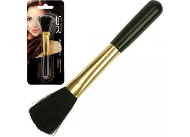 Luxuriöser Kosmetikpinsel in Schwarz/Gold, 12.5 x 2.5 cm, Elegantes Make-up Werkzeug TK Gruppe® Grosshandel 