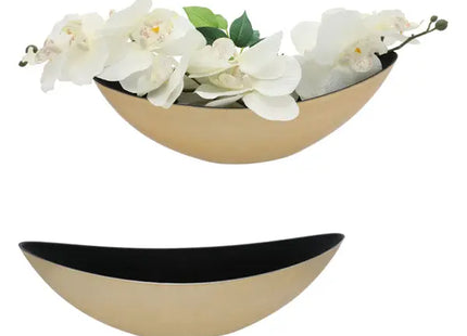 Exklusive Ovales Schälchen: Kleine Dekoschale, Schwarz/Gold, S - ca. 34x11x11cm TK Gruppe® Grosshandel 