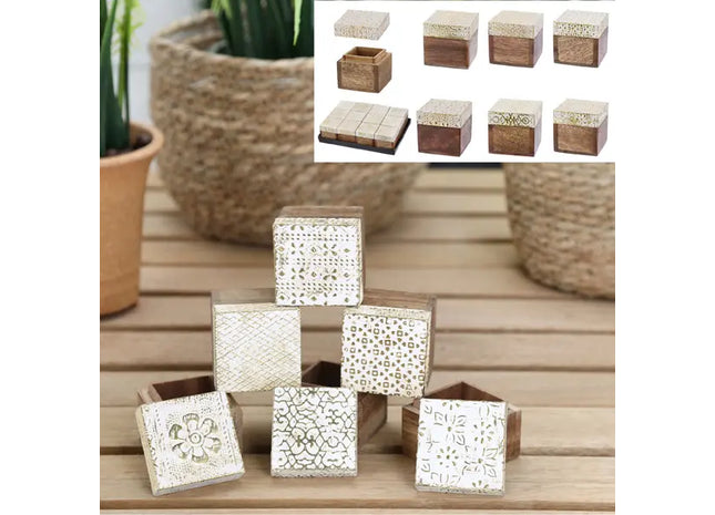 Elegante Schmuckkassette - Weiß/Gold, ca. 5x5cm: Stilvolle Aufbewahrungslösung für Ihre Schätze TK Gruppe® Grosshandel 