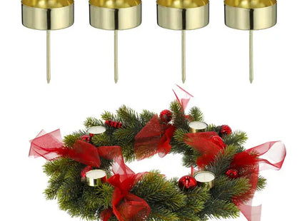 Goldene DIY Teelichthalter zum Stecken, 4er Set, Dekorative Kerzenhalter, ca. 7cm Höhe TK Gruppe® Grosshandel 