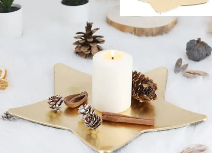 Goldene Deko-Platte mit Sternenmuster, ca. 28x28cm TK Gruppe® Grosshandel 