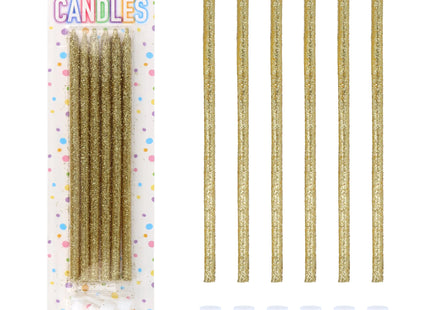 Goldene Glitzer Partykirschen 14cm mit Haltern, 6er Set TK Gruppe® Grosshandel 