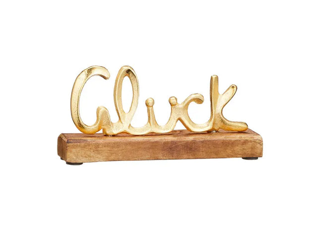 Goldene Glücksinschrift auf Standfuß, Klein, ca. 8cmH - Inspirierende Dekorakzente für Ihr Zuhause TK Gruppe® Grosshandel 