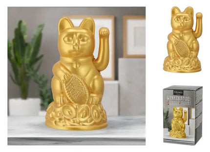 Goldene Glückskatze, 12cm, Winkegeste, Feng Shui Dekor TK Gruppe® Grosshandel 