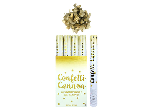 Goldene Konfetti-Kanone 50cm, Party-Popper für Feiern & Events TK Gruppe® Grosshandel 