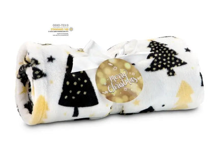 Goldene Kuscheldecke Merry Christmas – 120 x 150 cm, Gemütlich & Festlich TK Gruppe® Grosshandel 