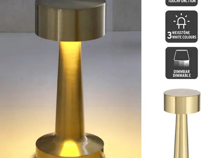 Goldene LED-Schreibtischlampe TOUCH mit USB, ca. 21 cm - Elegante Beleuchtung TK Gruppe® Grosshandel 