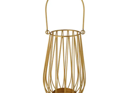 Goldene Laterne mit Streben, Höhe ca. 23 cm – Eleganter Dekorrahmen TK Gruppe® Grosshandel 