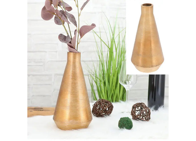 Goldene Matt-Vase, ca. 28cmH - Stilvolles Dekorationsobjekt für Zuhause oder Blumenarrangements TK Gruppe® Grosshandel 