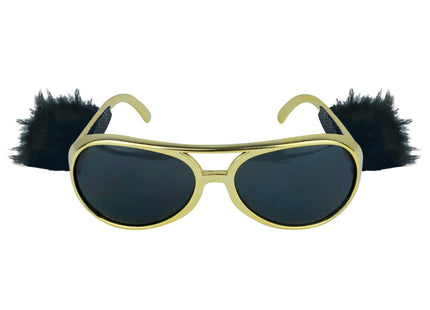 Goldene Rock N Roll Perücke für Erwachsene mit Koteletten, glänzend TK Gruppe® Grosshandel 