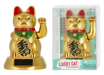 Goldene Solar-Wackelkatze, 8cm - Umweltfreundliche Schreibtischdeko TK Gruppe® Grosshandel 