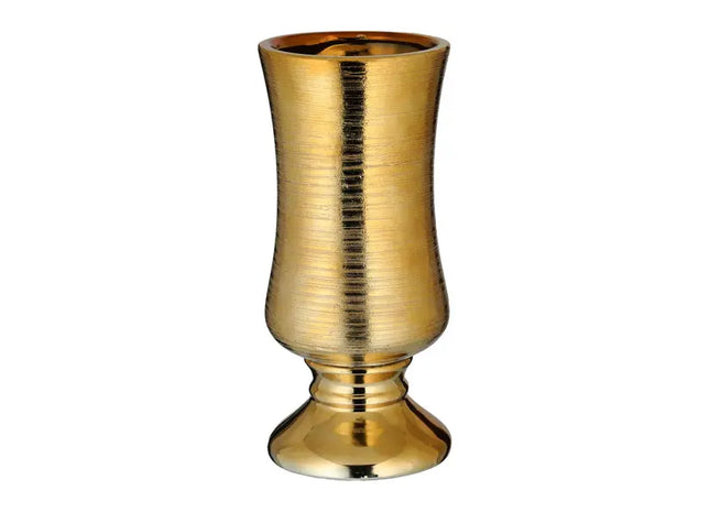 Goldene Vase, Matt, ca. 24cmH - Edler Deko-Akzent für Zuhause oder Blumenarrangements TK Gruppe® Grosshandel 